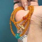 Natural Amber Honey Necklace Amazonite Carnelian - Crystalvana