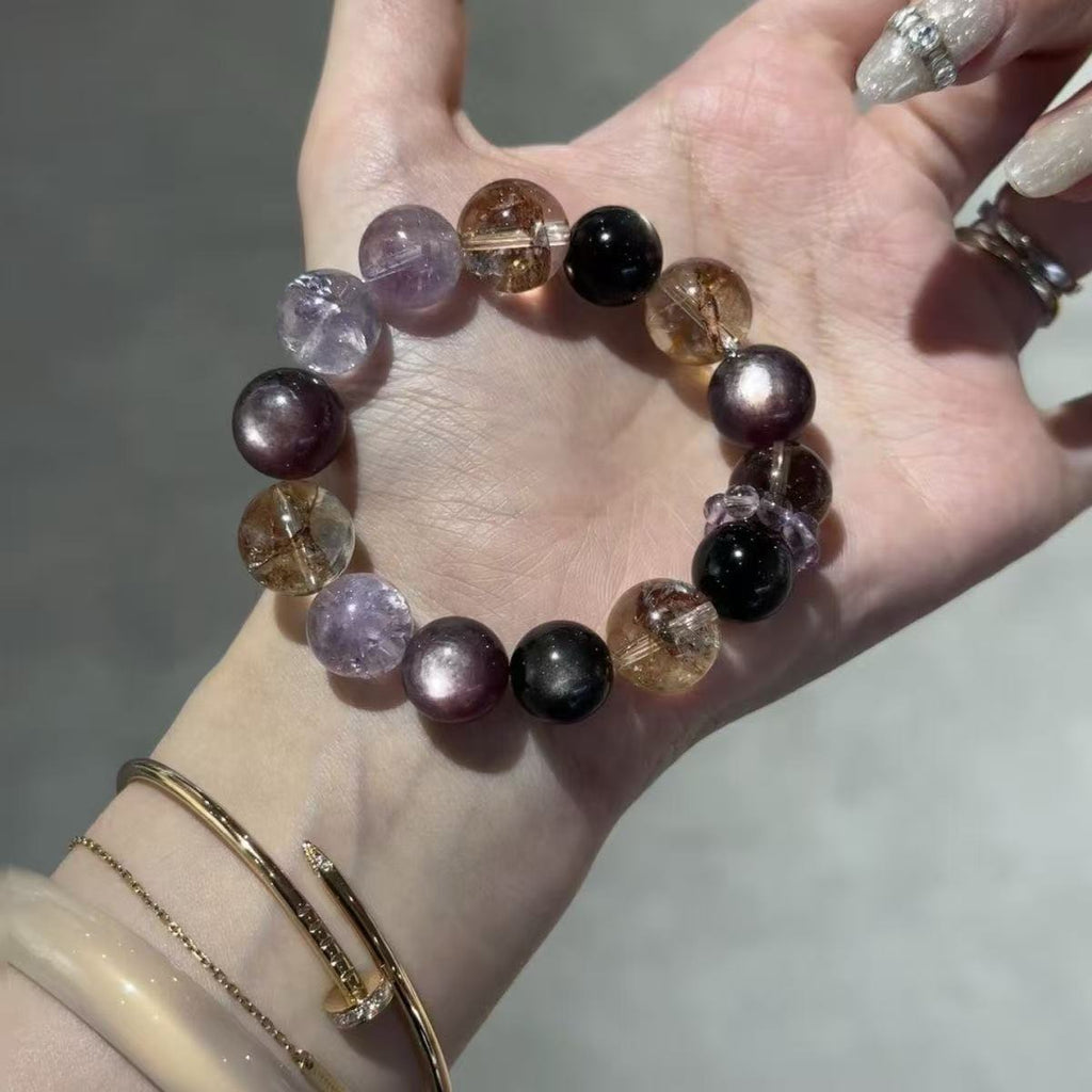 Natural Super Seven Amethyst Multi Bracelet - Crystalvana