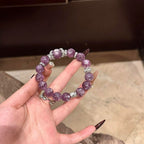 Natural Lepidolite Crystal Bracelet Nine Purple - Crystalvana