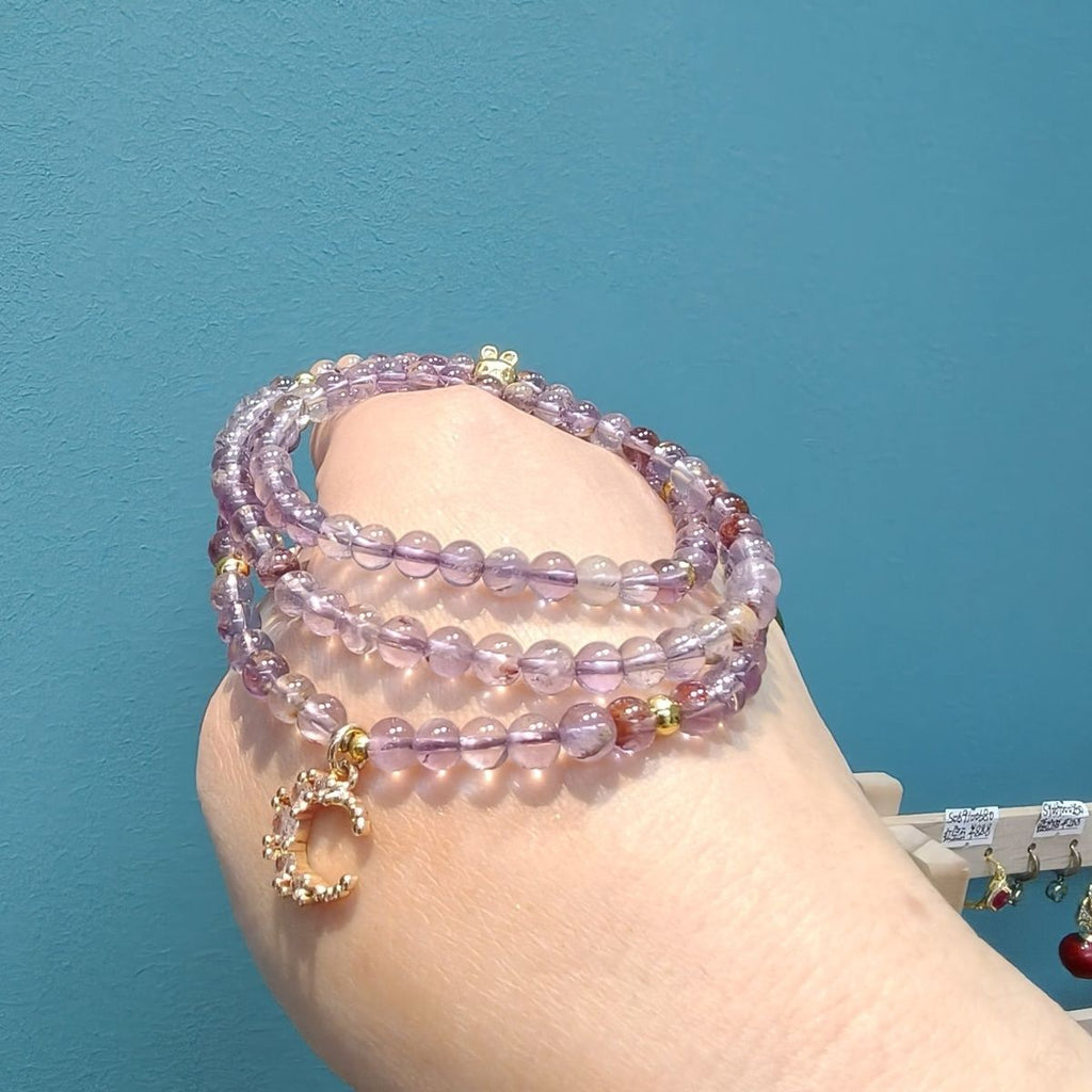 Natural Amethyst Phantom Multi-Wrap Bracelet - Crystalvana
