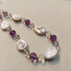 Natural White Crystal Amethyst Pearl Baroque Phone Chain - Crystalvana