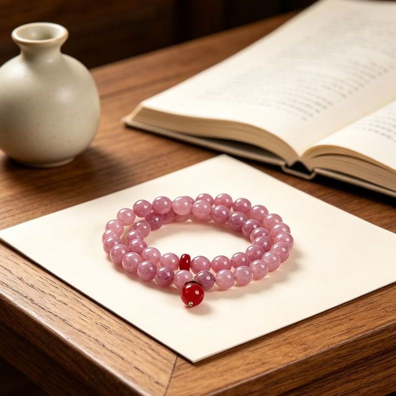 Natural Rose Quartz & Red Agate Crystal Jewelry | Bracelet & Necklace | Crystalvana