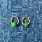 Natural Jade Imperial Green 10mm Donut Earrings - Crystalvana