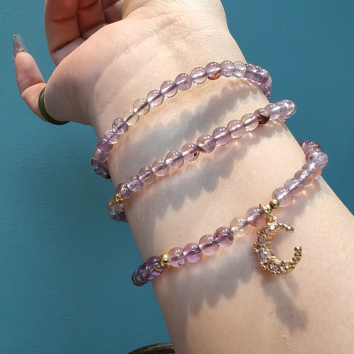 Natural Amethyst Phantom Multi-Wrap Bracelet - Crystalvana