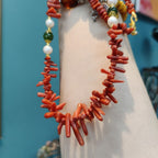 Natural Red Hetian Jade Pearl Long Necklace 90cm - Crystalvana