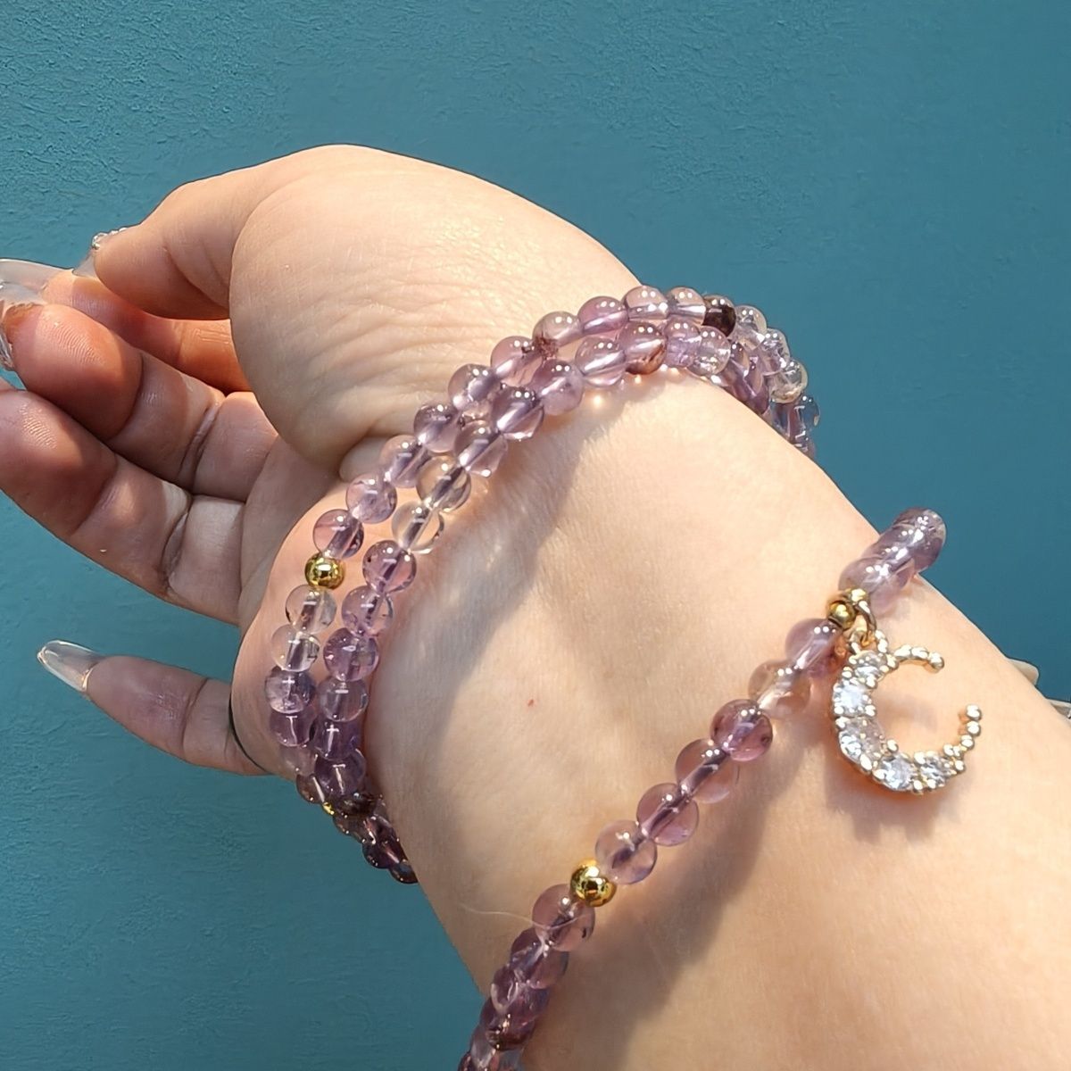 Natural Amethyst Phantom Multi-Wrap Bracelet - Crystalvana