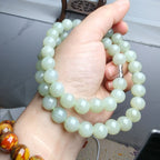 Natural Hetian Jade Qiemo Blue Necklace 10mm - Crystalvana