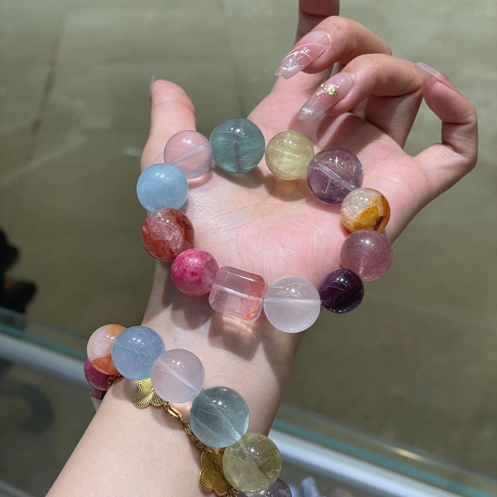 Natural Amethyst Aquamarine Multi Bracelet - Crystalvana