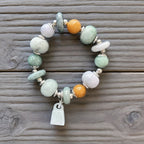 Natural Jade Multi Gemstone Bracelet Peace Button - Crystalvana