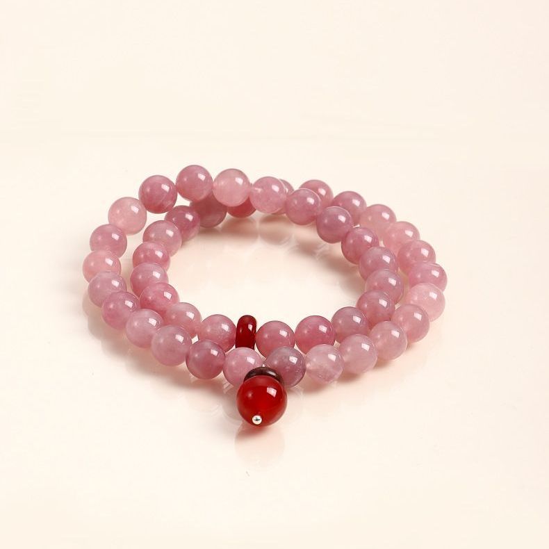 Natural Rose Quartz & Red Agate Crystal Jewelry | Bracelet & Necklace | Crystalvana