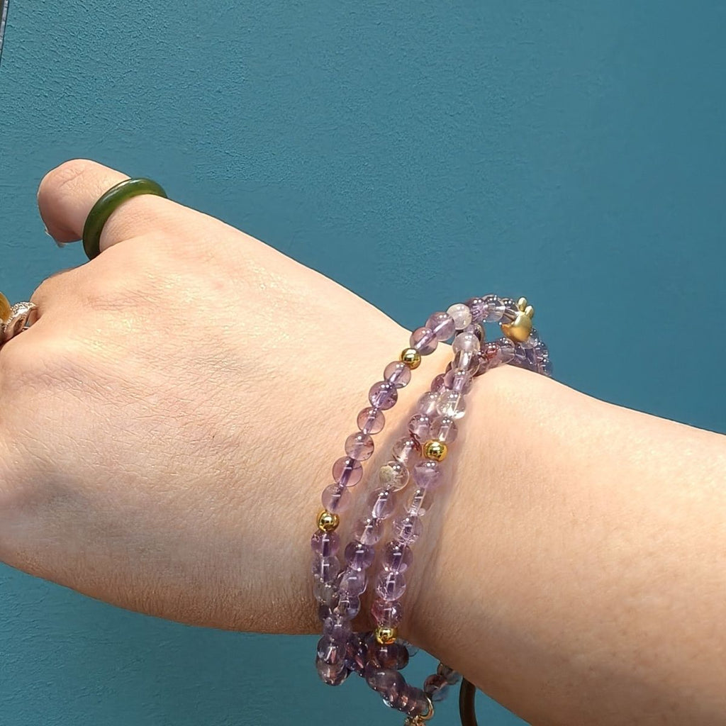 Natural Amethyst Phantom Multi-Wrap Bracelet - Crystalvana