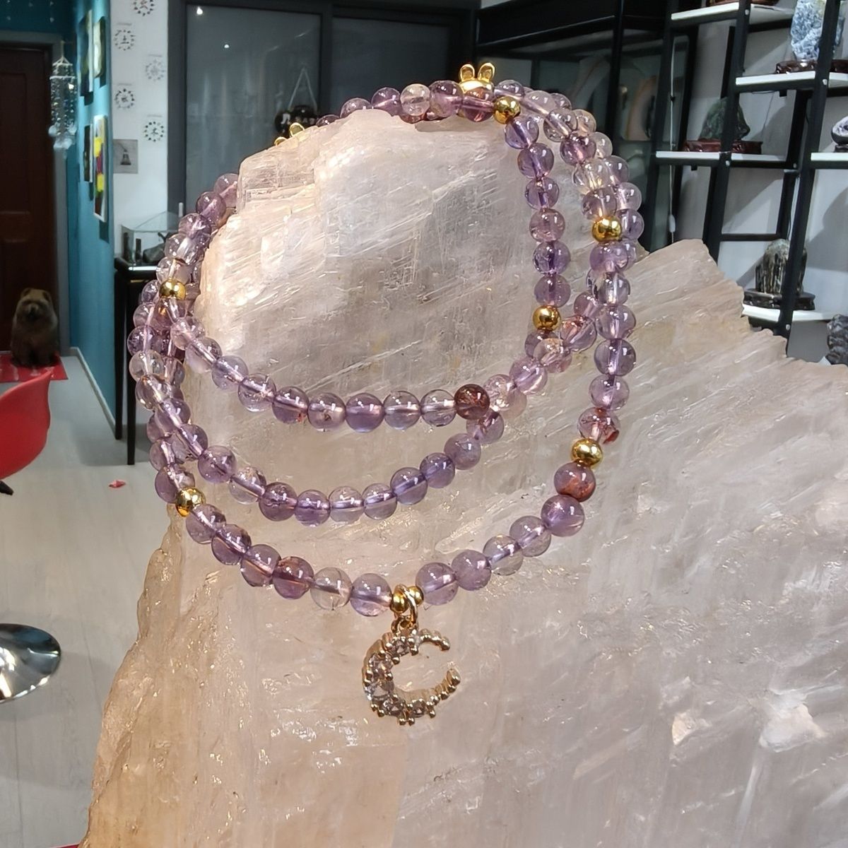 Natural Amethyst Phantom Multi-Wrap Bracelet - Crystalvana