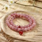 Natural Rose Quartz & Red Agate Crystal Jewelry | Bracelet & Necklace | Crystalvana