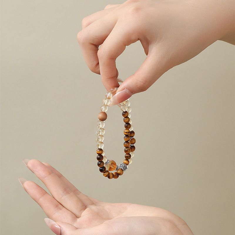 Natural Brazilian Citrine 6mm Double Bracelet - Crystalvana