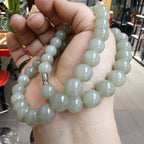 Natural Hetian Jade Qiemo Blue Necklace 10mm - Crystalvana