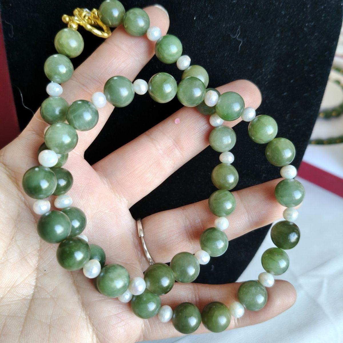 Natural Hetian Jade Cat Eye Pearl Necklace - Crystalvana