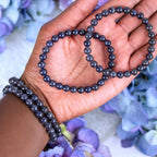 Iolite beaded bracelet in Crystalvana gift packaging