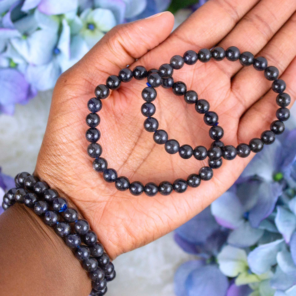 Natural Iolite bead detail – each stone is one of a kind