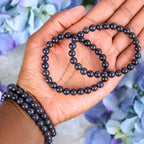 Natural Iolite bead detail – each stone is one of a kind