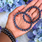 Iolite Beaded Bracelet – natural Iolite crystal bracelet by Crystalvana