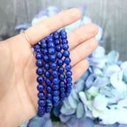 High-Grade Lapis Lazuli Beaded Bracelet – natural Lapis Lazuli crystal bracelet by Crystalvana