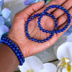 Lapis Lazuli beaded bracelet in Crystalvana gift packaging