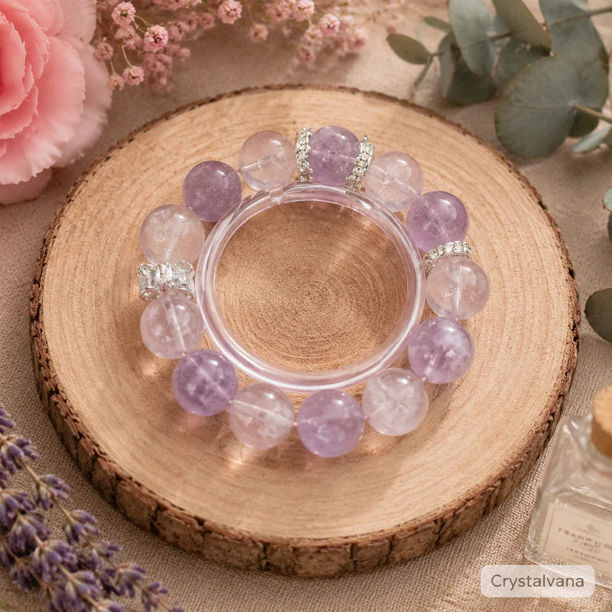 Lavender Amethyst Rose Bracelet Crystalvana 2