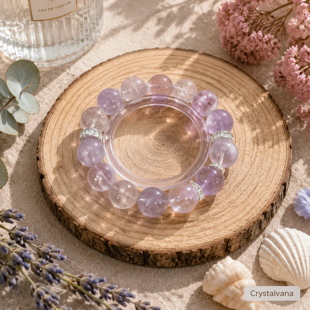 Lavender Amethyst Rose Bracelet Crystalvana