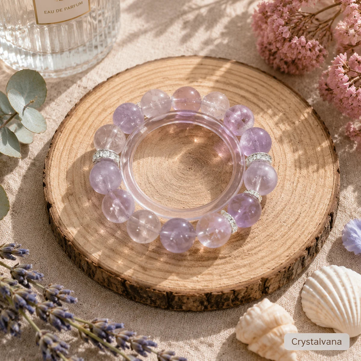 Lavender Amethyst Rose Bracelet Crystalvana
