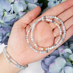 Morganite (Mixed Beryl) Beaded Bracelet – natural Morganite crystal bracelet by Crystalvana