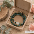 Natural Blue Chalcedony Abacus Bead Double Bracelet Handcraf 8
