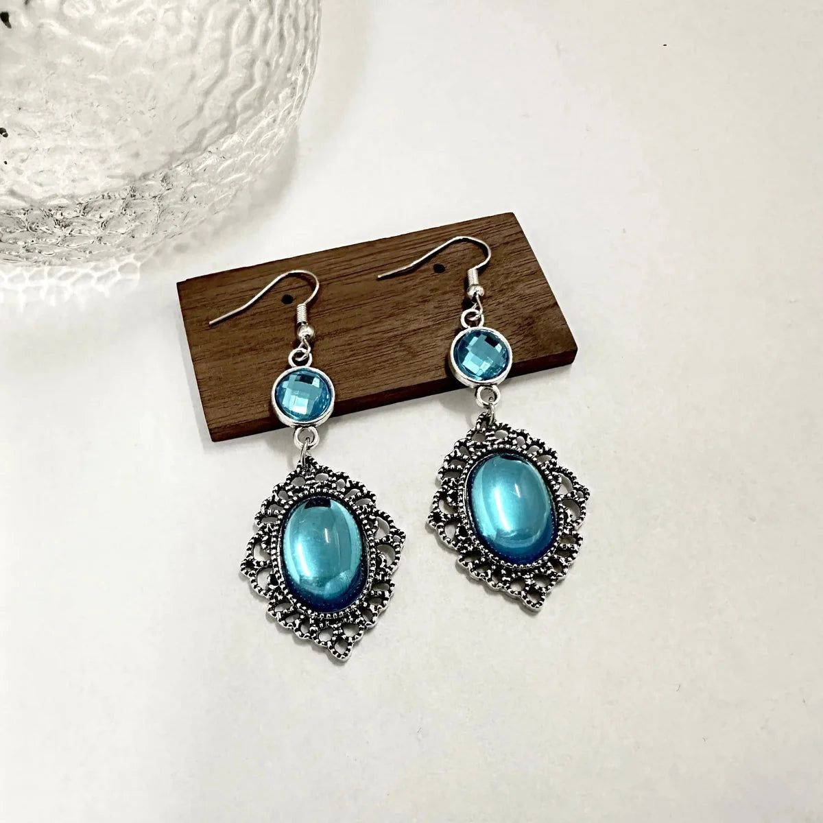 New Chinese Style Blue Tassel Earrings No Piercing Needed Cl