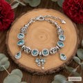 Ocean Heart Blue Beaded Bracelet Angel Gift Crystalvana