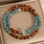 Handcrafted Double Blue Chalcedony Bracelet with Jade | Crystal Jewelry - Image 5