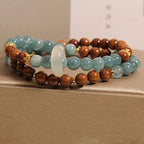 Handcrafted Double Blue Chalcedony Bracelet with Jade | Crystal Jewelry - Image 7
