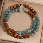Handcrafted Double Blue Chalcedony Bracelet with Jade | Crystal Jewelry - Image 12