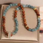 Handcrafted Double Blue Chalcedony Bracelet with Jade | Crystal Jewelry - Image 13