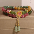 Handcrafted Natural Tourmaline Bracelet with Gourd Pendant | Crystal Jewelry - Image 3