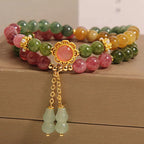 Handcrafted Natural Tourmaline Bracelet with Gourd Pendant | Crystal Jewelry - Image 8