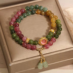 Handcrafted Natural Tourmaline Bracelet with Gourd Pendant | Crystal Jewelry - Image 11