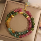Handcrafted Natural Tourmaline Bracelet with Gourd Pendant | Crystal Jewelry - Image 12