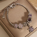 Handcrafted Purple Crystal Bracelet with Snowflake Star Pendant | Crystal Jewelry - Image 11
