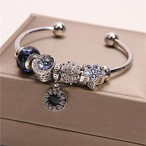 Handcrafted Blue Moon & Star Wish Bracelet | Crystal Jewelry - Image 7