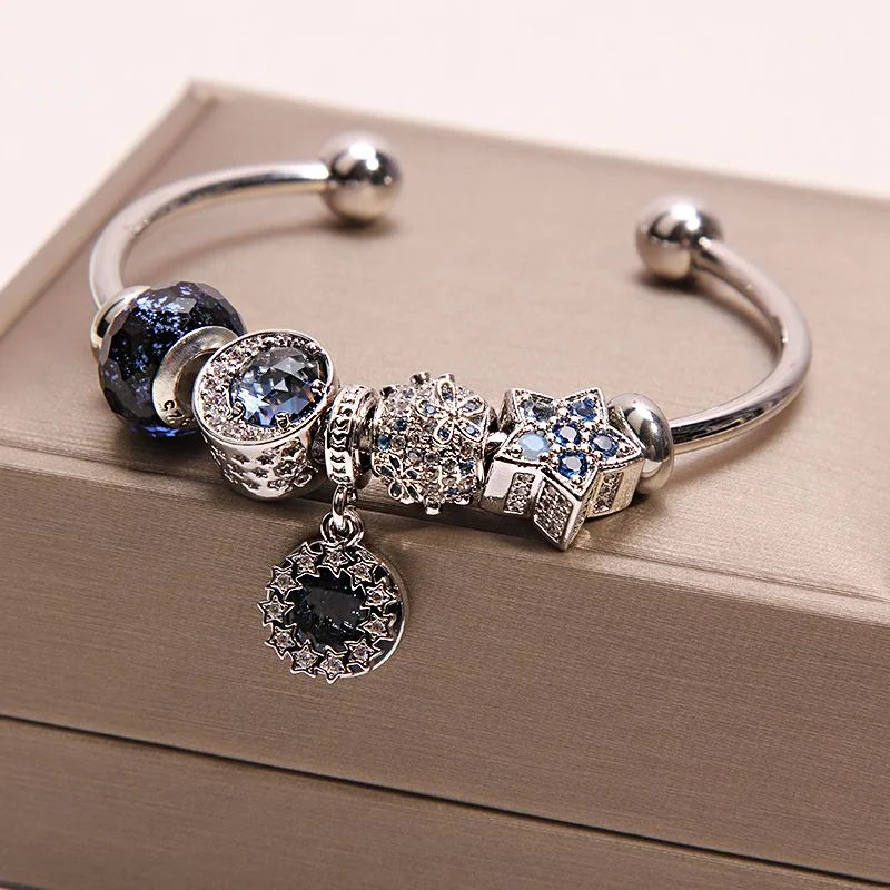 Handcrafted Blue Moon & Star Wish Bracelet | Crystal Jewelry - Image 8