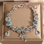Handcrafted Ocean Heart Blue Beaded Bracelet | Angel Gift Crystal Jewelry - Image 2