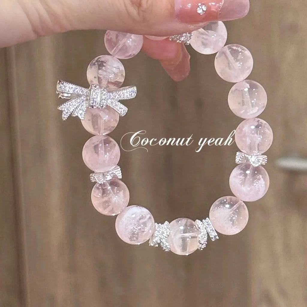 Princess Rose Quartz crystal bracelet for self-love and grace, Crystalvana