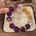 Prosperity Amethyst Phantom and Citrine bracelet for wealth and dreams, Crystalvana