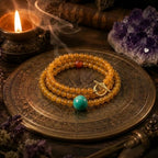 Natural Amber Honey Amazonite Carnelian Necklace | Vitality, Calm & Joy | Crystalvana