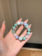 Ban Shan Qing | Amazonite White Phantom Amethyst Verdite Fluorite 13mm Bracelet | Crystalvana