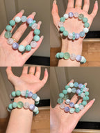 Ban Shan Qing | Amazonite White Phantom Amethyst Verdite Fluorite 13mm Bracelet | Crystalvana